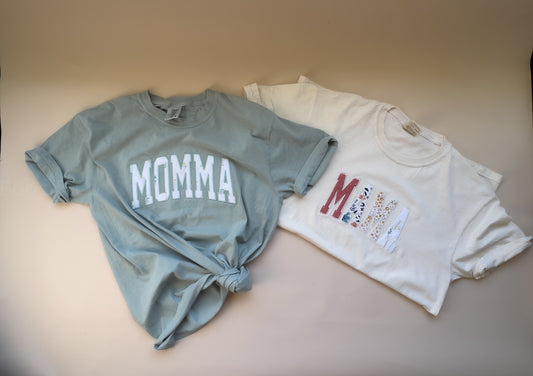 Mama + Onesie Embroidered Shirt